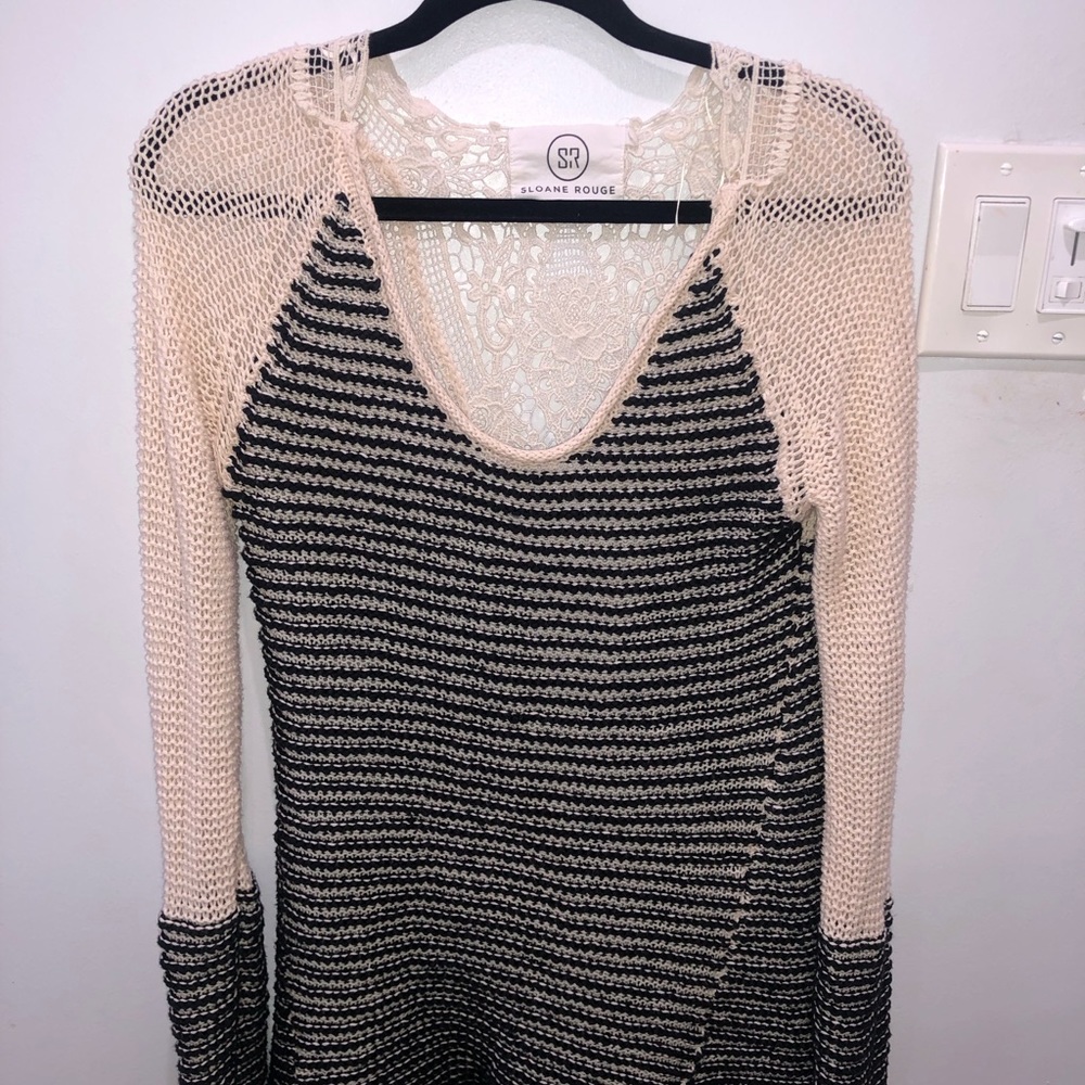 SLOANE ROUGE ANTHROPOLOGIE WOVEN SWEATER SIZE L